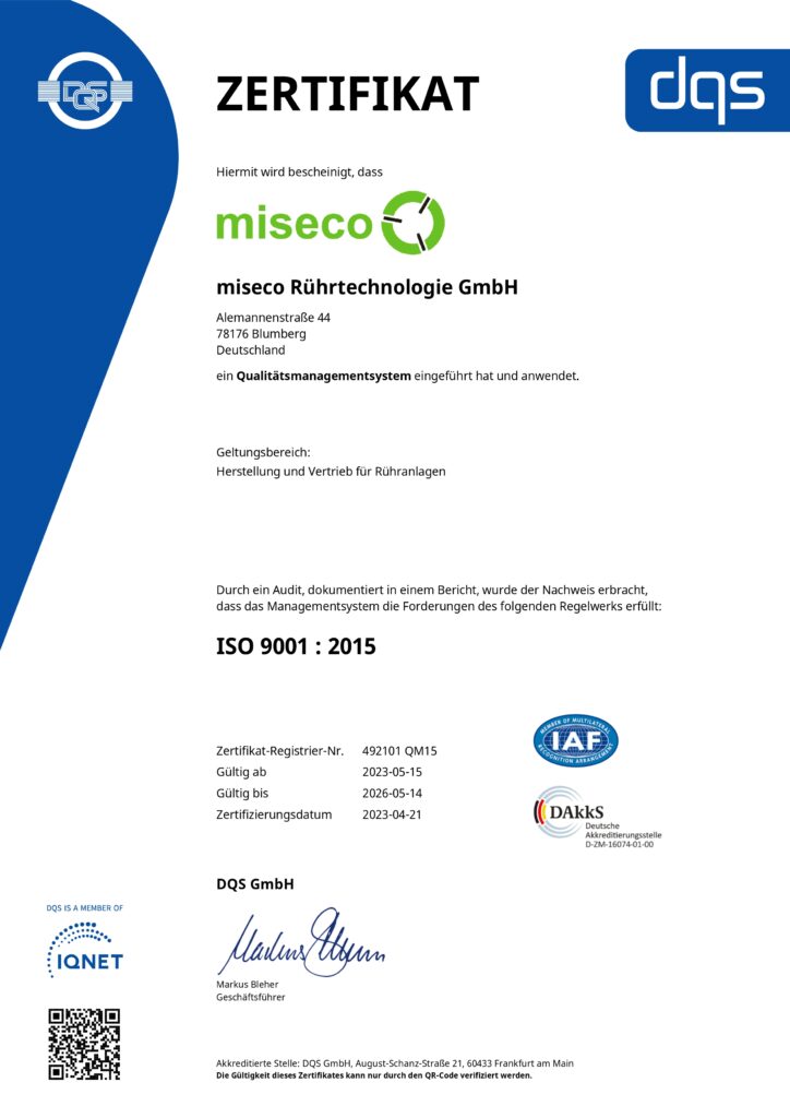 Miseco Zertifikat